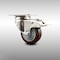 Service Caster 3 Inch 316SS Maroon Polyurethane Swivel Top Plate Caster with Total Lock Brake SCC-SS316TTL20S314-PPUB-MRN - alternate 1
